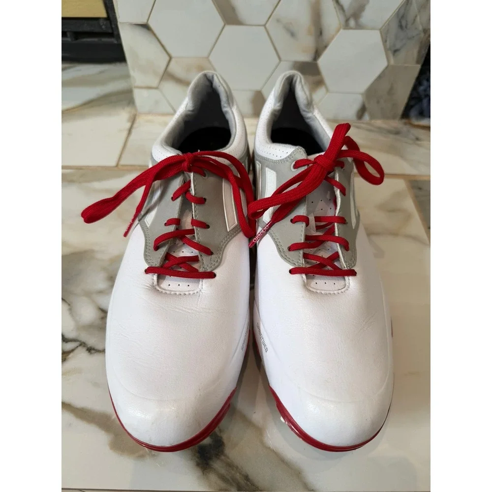 Adidas Adizero Golf Shoes Mens 10.5 White Grey Red Sprintweb Spike Q44505